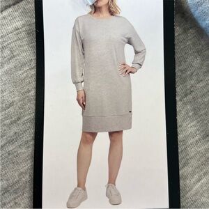 ELLEN TRACY Gray Sweatshirt Dress